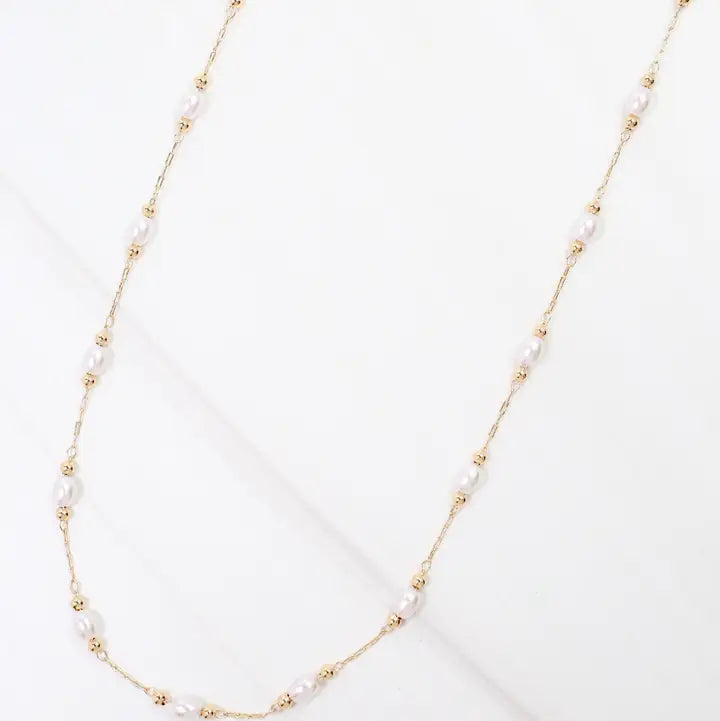 Pierre Pearl Necklace Gold