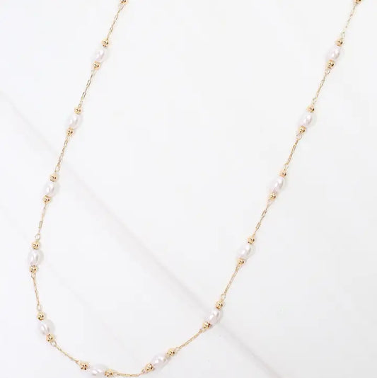 Pierre Pearl Necklace Gold