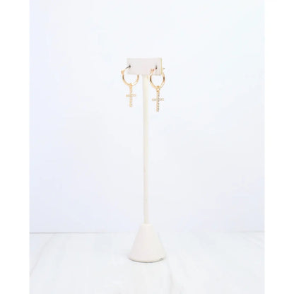 Kansas Cross Hoop Earrings - Caroline Hill