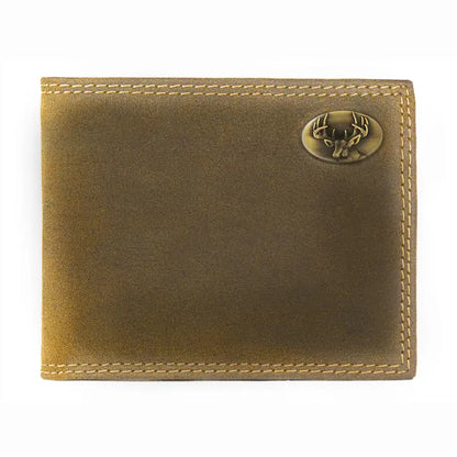 Buck Vintage Tan Leather Bifold Wallet