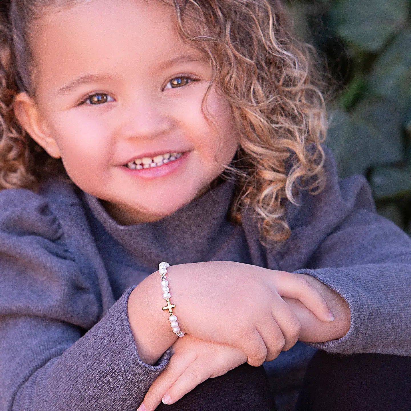 14K Gold-Plated Baby Cross Bracelet Baptism & Communion Gift