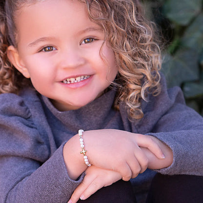 14K Gold-Plated Baby Cross Bracelet Baptism & Communion Gift