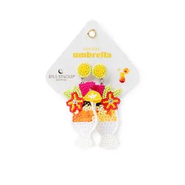 Beaded Tropical Drink Earrings