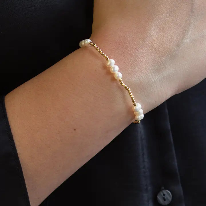 The Gold + Pearl Trio Belle Bracelet
