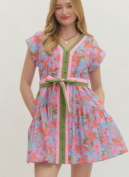 Olive Kiss Floral Dress