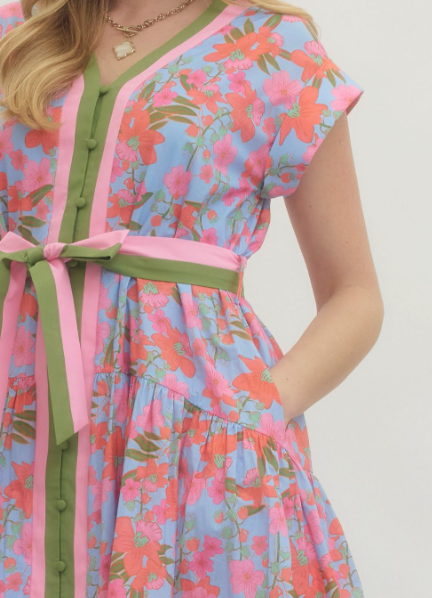 Olive Kiss Floral Dress