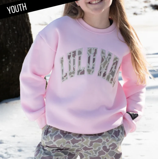 LULU MAC - Light Pink Camo Sweater - Youth