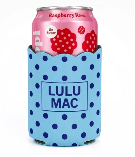 LULU MAC - Blue + Navy Dot Koozie