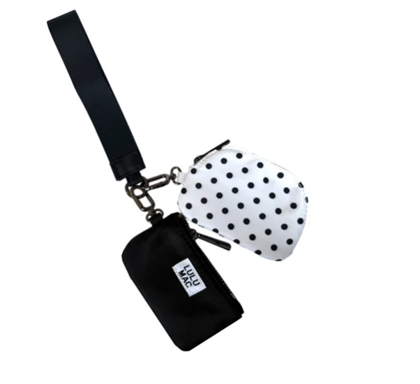 LULU MAC - White + Black Polka Dots Keychain