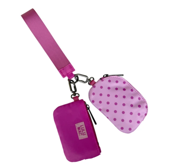 LULU MAC - Pink + Hot Pink Polka Dots Keychain