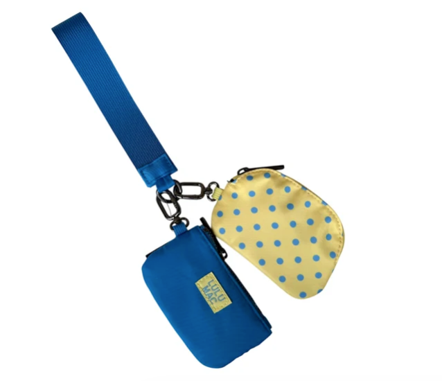 LULU MAC - Butter Yellow + Blue Polka Dots Keychain