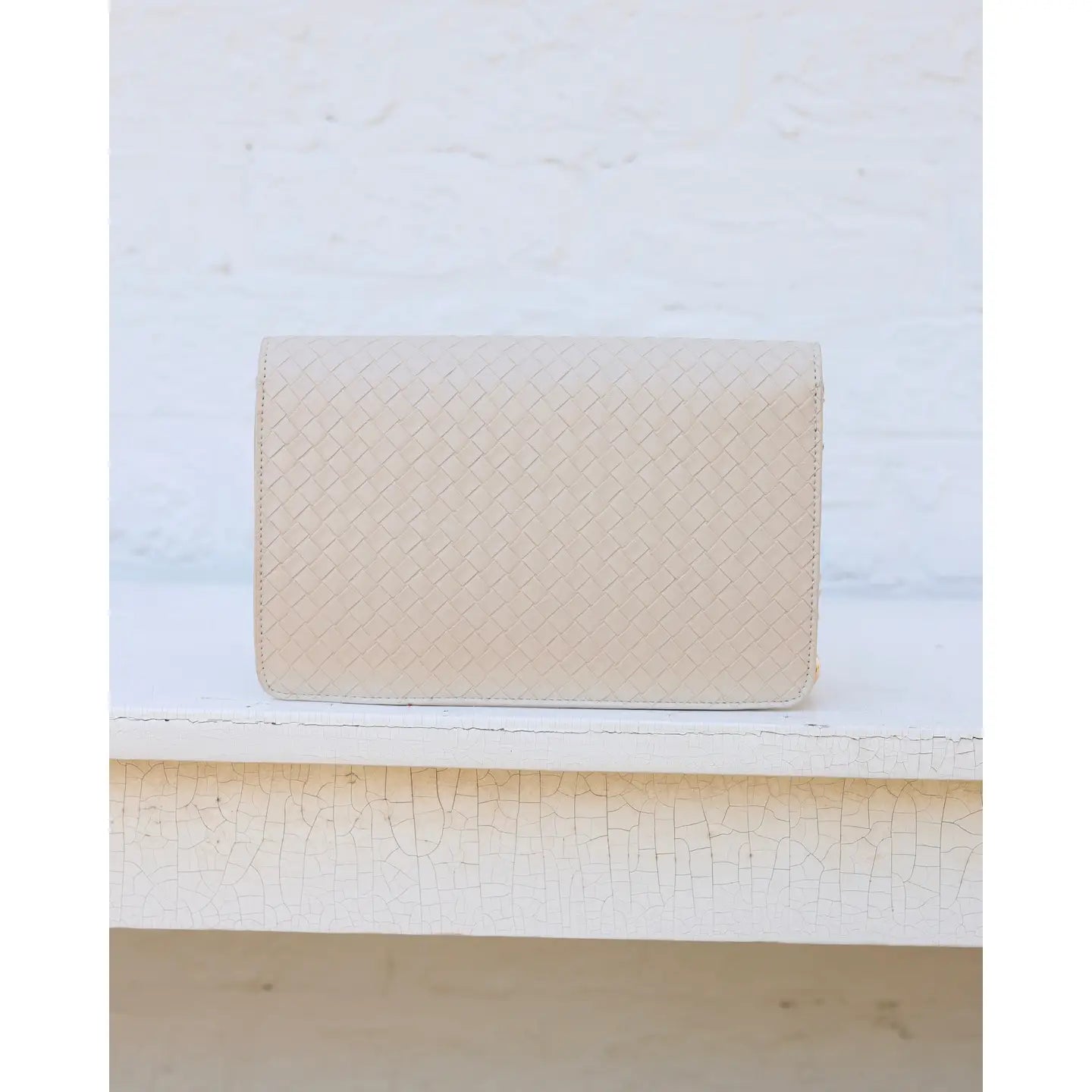 Caroline Hill- Bryn Clutch/Crossbody Woven Almond
