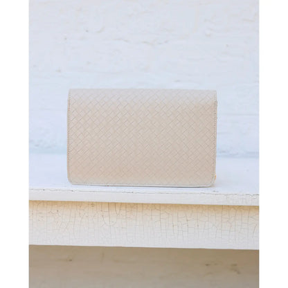 Caroline Hill- Bryn Clutch/Crossbody Woven Almond