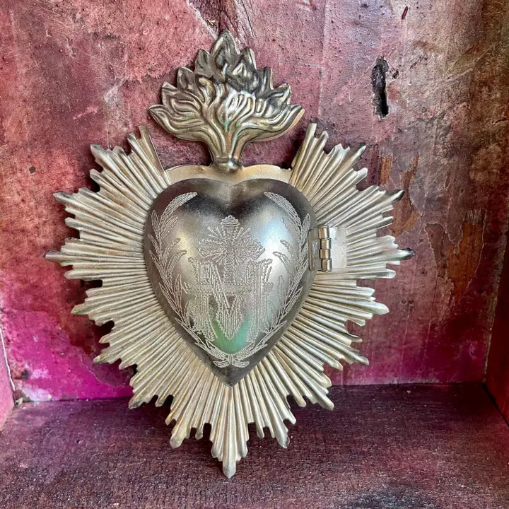 5" Flaming Sacred Heart Box