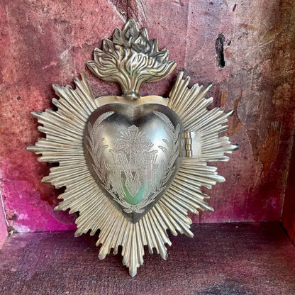 5" Flaming Sacred Heart Box