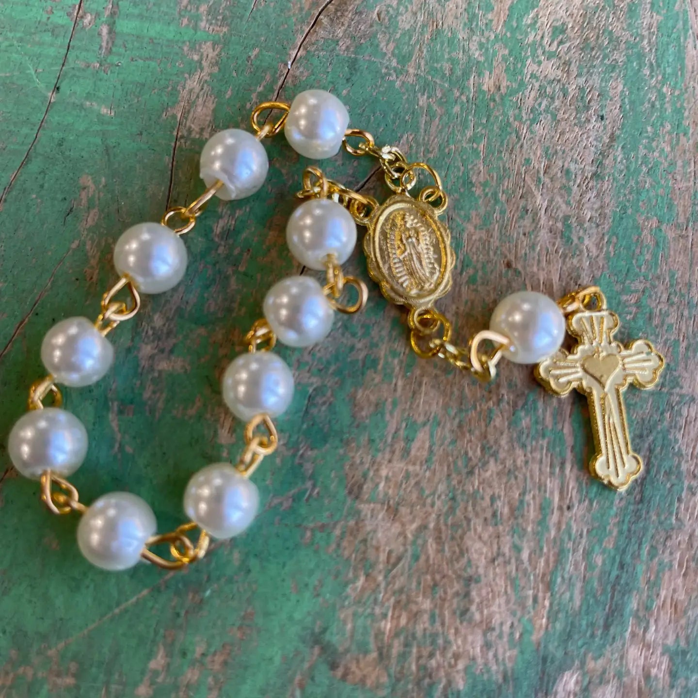 Small Decade Rosary - Gold Our Lady of Grace