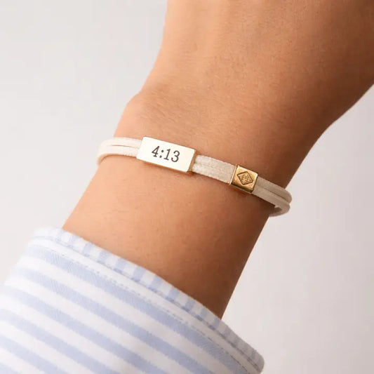 Sentiment Bracelet – Philippians 4:13 | Cream Cord
