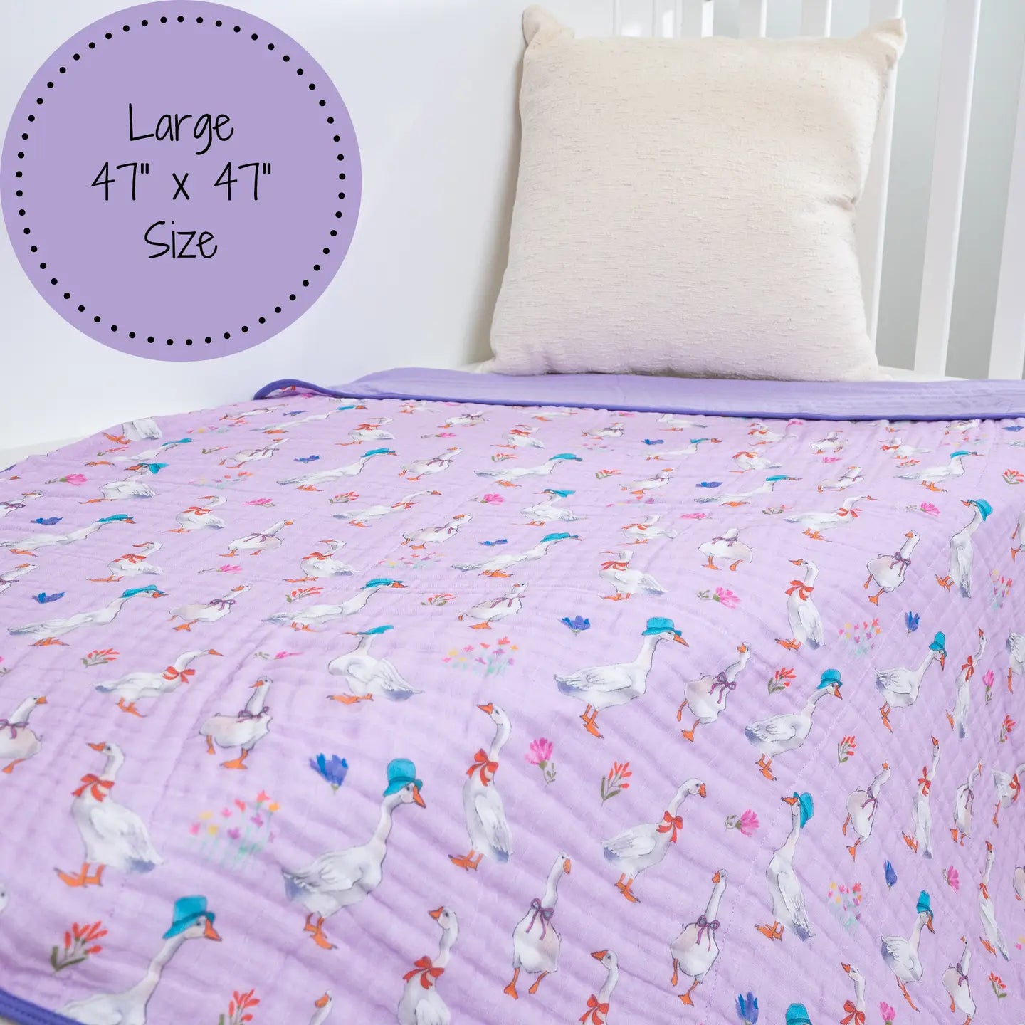 Cute Goose Baby Toddler Cotton Muslin Blanket 47"x47"