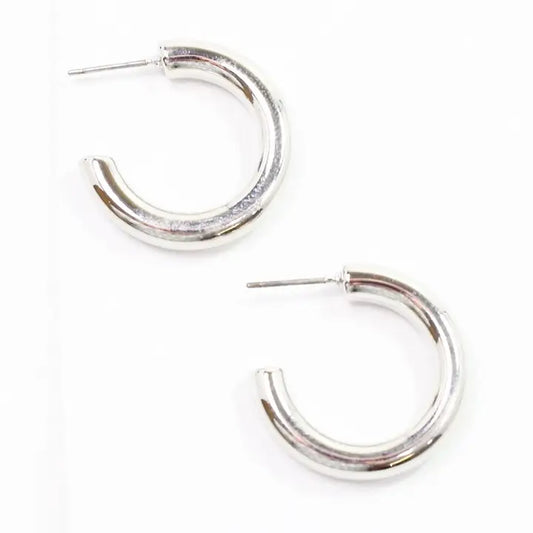Caroline Hill - Silver Hoop Earrings