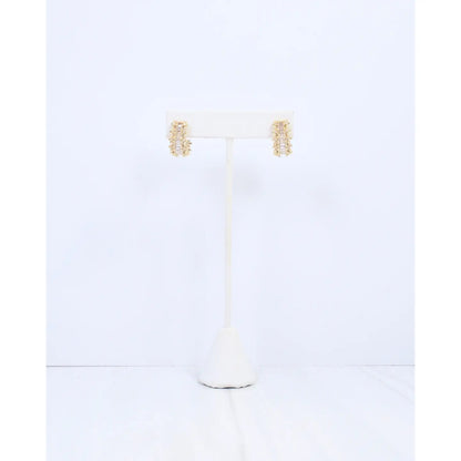 Adelaide Cz Gold Baguette Hoop Earrings