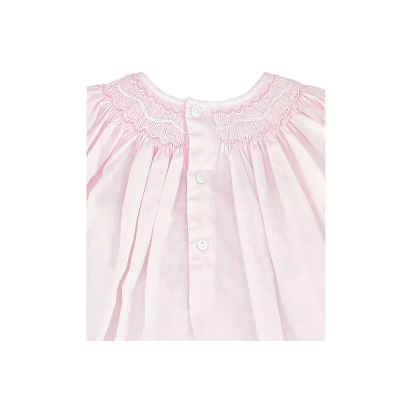 Smocked Daygown with Voile Insert - Pink