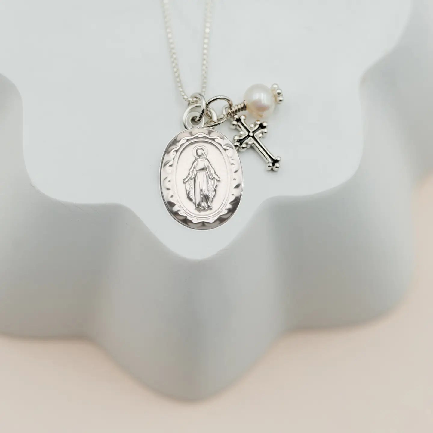First Communion Miraculous Medal Necklace - Girls