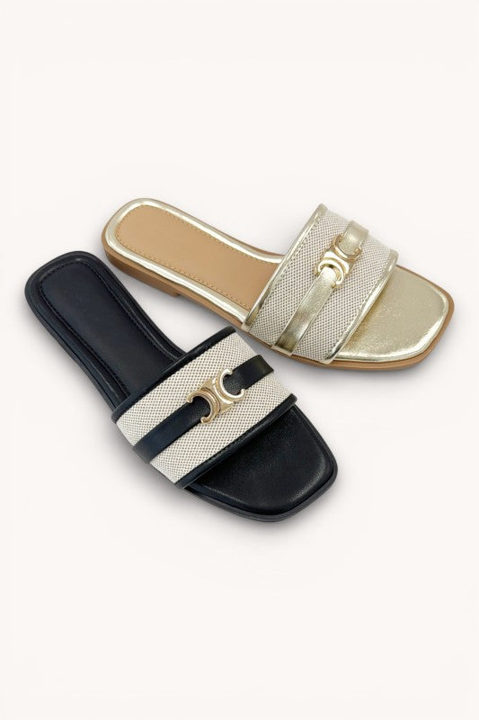 Midnight Belle Slides - Black