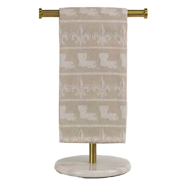 Louisiana Fleur Jacquard Hand Towel - Taupe