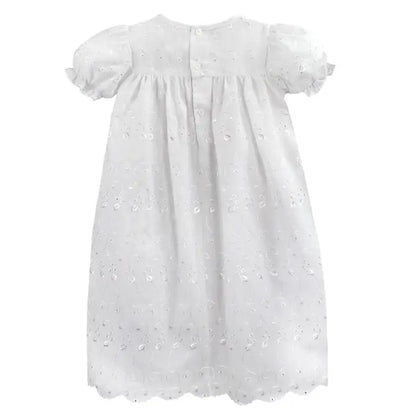 The Eyelet Blessing Gown + Bonnet Set