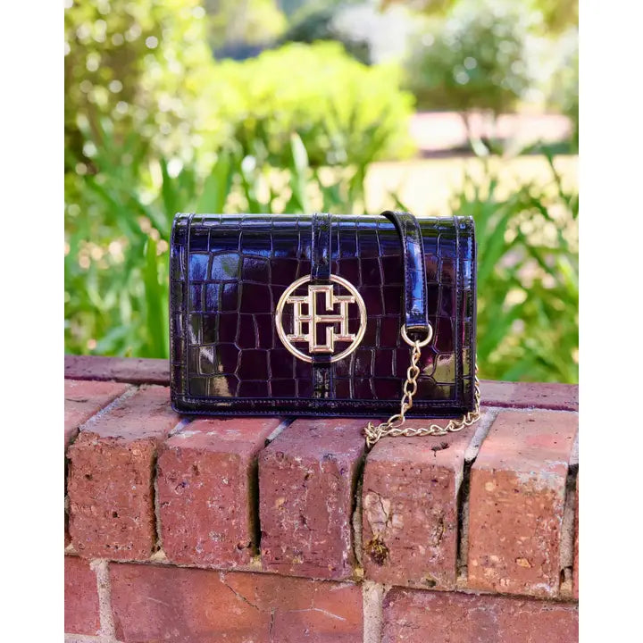 Caroline Hill - Cecilia Circle Logo Handbag - Black