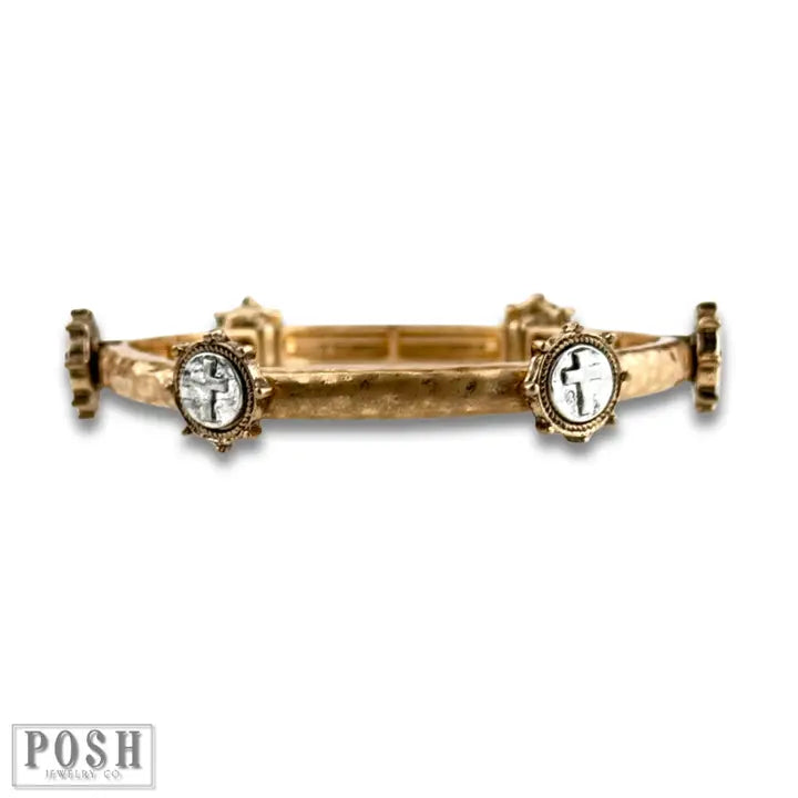 Antique Look Cross Bracelet