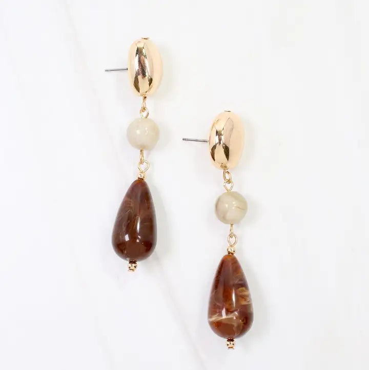 Bar Harbor Stone Dangle Earring - Natural