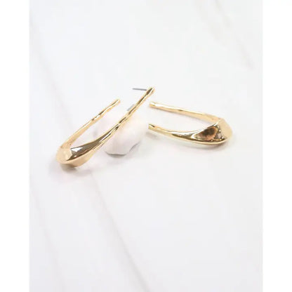Caroline Hill - Fairfield Hammered Hoop Earring - Gold