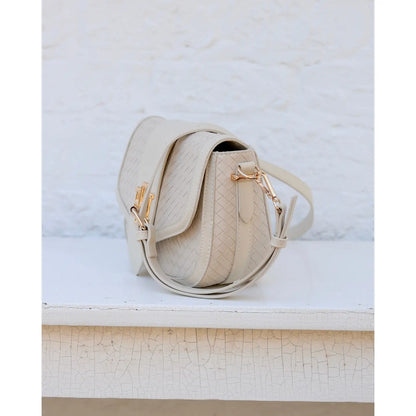 Caroline Hill - Griffin Crossbody Bag Woven Almond