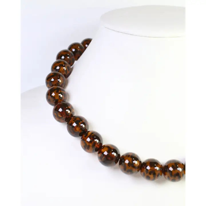 Caroline Hill - Maclarin Beaded Necklace - Tortoise