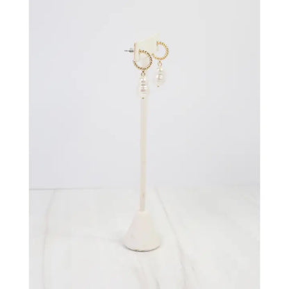 El Reno Baroque Pearl Hoop Earring Gold - Caroline Hill
