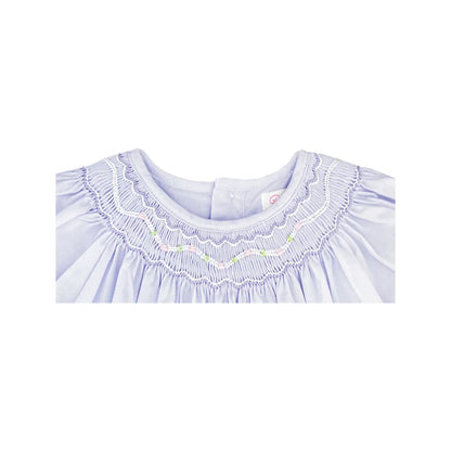 Smocked Daygown with Voile Insert - Lavender