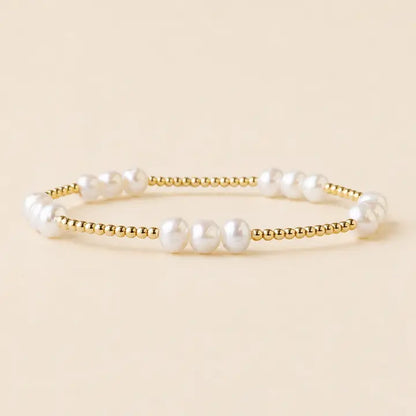 The Gold + Pearl Trio Belle Bracelet