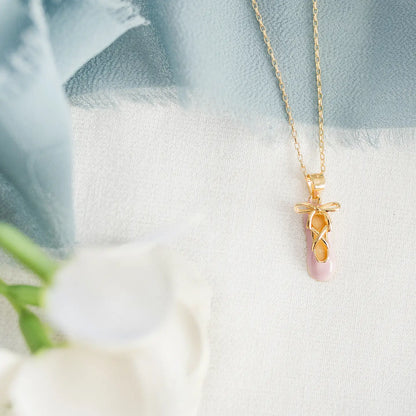 Pink Ballet Slipper Necklace for Kids – 14K Gold-Plated