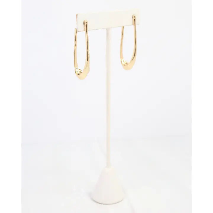 Caroline Hill - Fairfield Hammered Hoop Earring - Gold