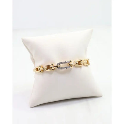 Greta Horsebit Hinged Bracelet - Gold