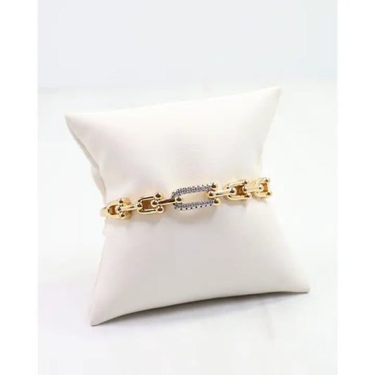 Greta Horsebit Hinged Bracelet - Gold