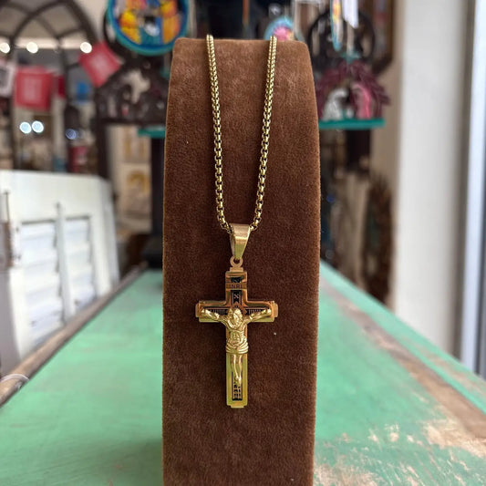 22” Stainless Steel Crucifix Chain Necklace