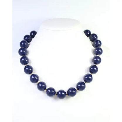 Megan Beaded Necklace - Navy