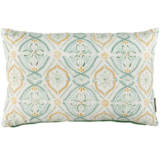 Green Beaded Throw Pillow