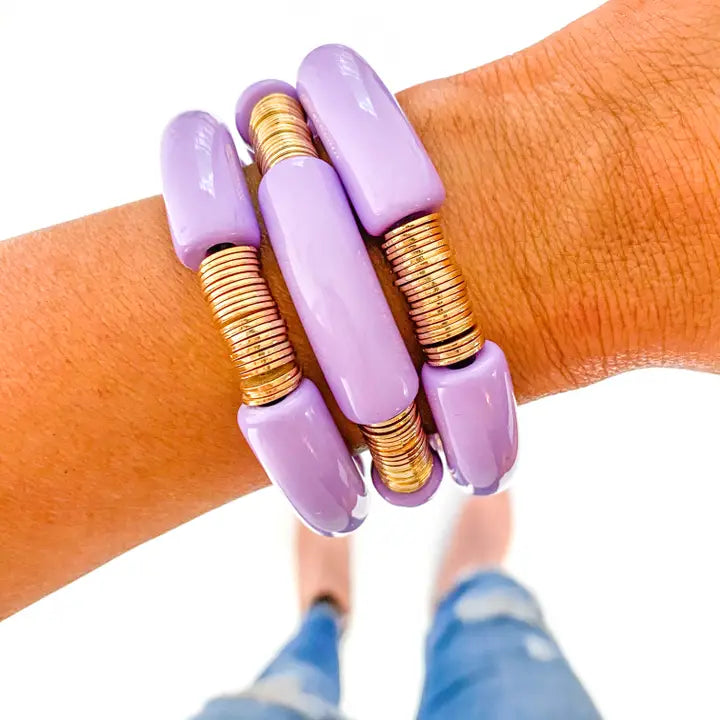 ONE Chunky Lavender & Gold Disc Bangle