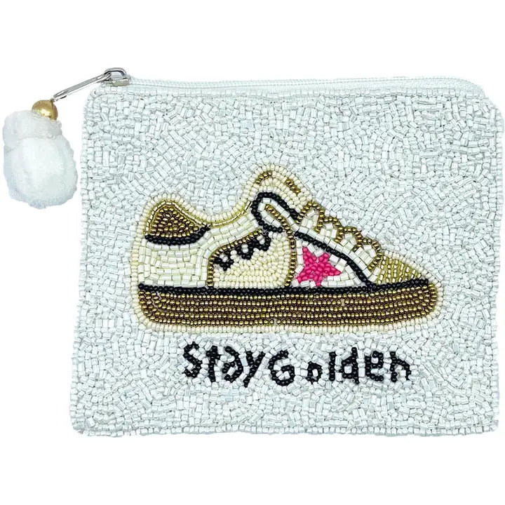 Stay Golden Beaded Coin Pouch