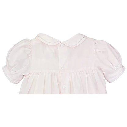 Pastel Pink Dress with Pintucks and Featherstitching