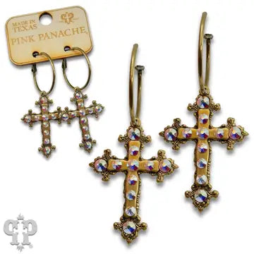 Fancy Cross Earring with Austrian Crystals
