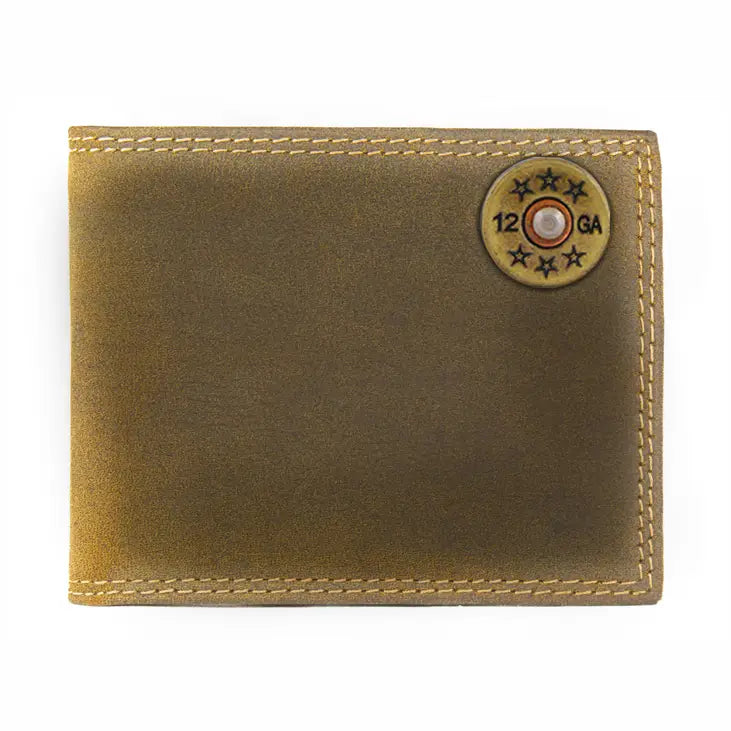 Shotshell Vintage Tan Leather Bifold Wallet